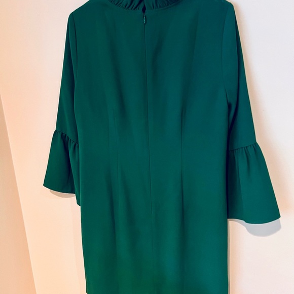 J. Crew Ruffle Neck shift dress in 365 Crepe Kelly Green - Picture 6 of 6